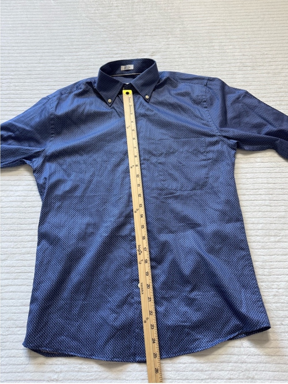 Peter Millar Blue Micro-Pattern Button-Down Dress Shirt - Picture 5 of 9